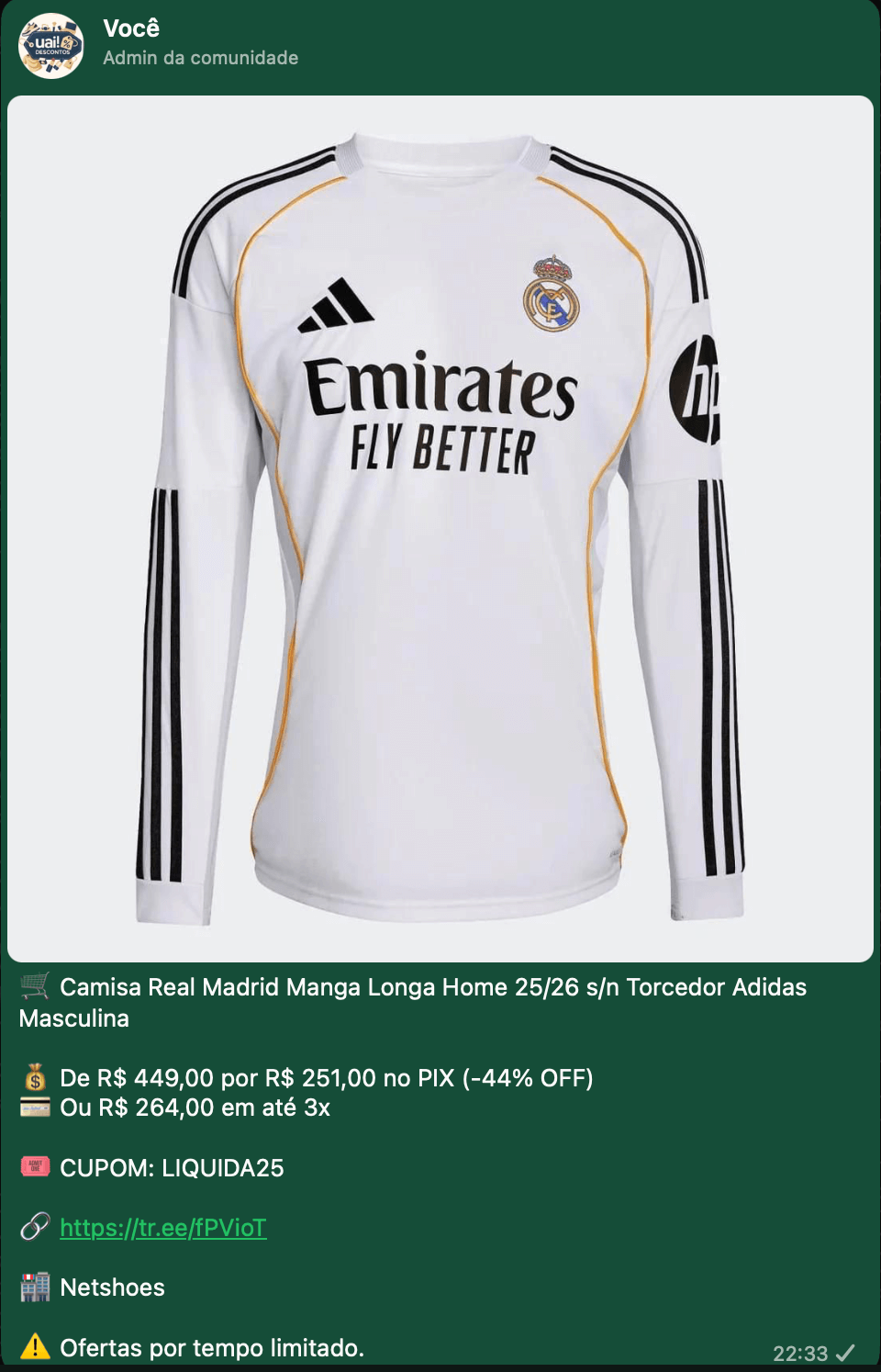 Oferta Amazon, Mercado Livre, Nike ou Adidas - Promoção Verificada UAI Descontos